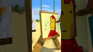 HELP Herobrine Draw Iron Man Challenge (Bones - Imagine Dragons) #shorts #herobrine