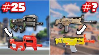 Ranking EVERY FORTNITE WEAPON that also has a NERF BLASTER...