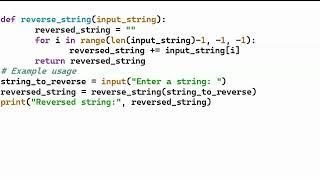 Python program to reverse a string without using any built-in string reversal functions.