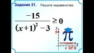 ОГЭ Задание 21 Неравенство Метод интервалов