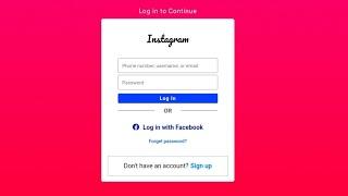 Create Instagram Login Page | Login form | UI Webpage Design | HTML & CSS