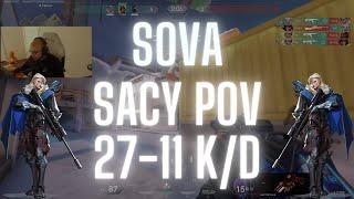 SEN Sacy POV Sova on Icebox 27-11 K/D (VALORANT Pro POV)