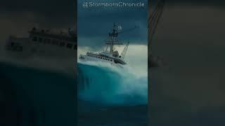 Ship Pushed by Giant Waves #scaryocean #roughseas #oceanship