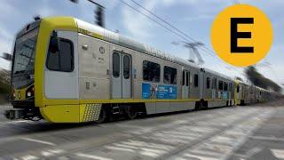 Los Angeles Metro E Line Westbound, Full Ride, East LA to Santa Monica, Kinki Sharyo P3010