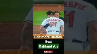 Baltimore Orioles Beat Oakland Athletics #baltimoreorioles #birdland #orioles #shorts #shortvideo