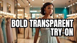 [4K] Trends Transparent Top & Sheer Dress Try On Haul | Close Up with Neekomari | No Bra