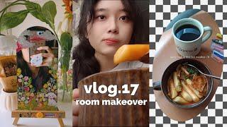  Room makeover (not really) Vlog | diy aesthetic paint mirror | cleaning out my room