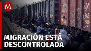 Migrantes burlan la vigilancia y suben al tren en Gómez Palacio, Durango