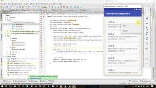 Android tutorial: Create RecyclerView, CardView and option menu for RecyclerView item