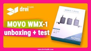 MOVO WMX-1 Duo Unboxing und Test der Funkstrecke, Funkmikro mit zwei Sendern und einem Empfänger