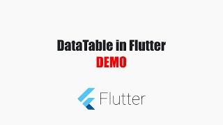 Flutter DataTable Demo - coderzheaven.com