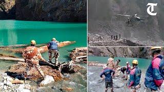 ITBP, SDRF remove obstacles from artificial lake in Uttarakhand’s Chamoli