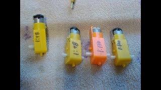 Some of the different "TT gear motor's" 1:48, !:90, 1:120 and 1:130 ratio's