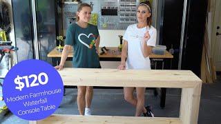 DIY Modern Waterfall Console Table