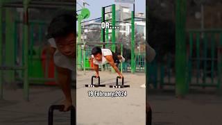 One day vs day one ️ calisthenics Nepal  #calisthenics #fitness #nepal #sports