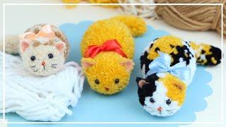 How to make a Kitty from knitting threads   Yarn Kitty Making  DIY NataliDoma