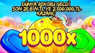 SWEET BONANZA 1000  DÜNYA REKORU GELDİ SON 25 BİN TL YE 2.500.000 TL KAZANÇ #slotoyunları