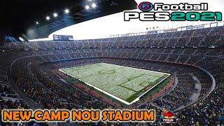 PES 2021 new stadium Camp Nou snow on field smoke patch 21.4.4