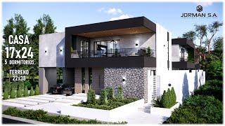 Beautiful House Design with 5 Bedrooms Family Home | 17x24m 2Storey | Jorman HomeDesigns