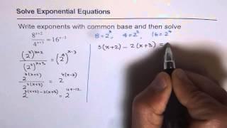 17 Solve Exponential Equation with Different Base