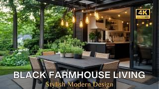 Chic Black Farmhouse Living: Transform Your Small Home & Backyard into a Stylish Modern Design