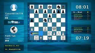 Chess Game Analysis: Fatih Tan - Guest48536778, 1-0 (By ChessFriends.com)