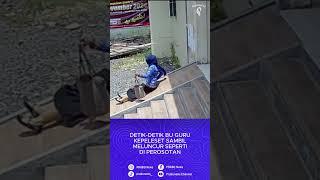 Detik-Detik Bu Guru Kepeleset Sambil Meluncur Seperti Di Perosotan