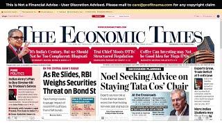 17 October 2024 | The Economic Times Newspaper | Profitnama | Daily Finance & Business News Analysis