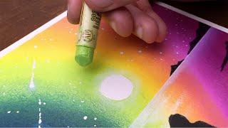 It is this easy to blend your oil pastels ️ Let me show you!