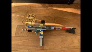 LEGO MINI UZI! (Full auto rubber band gun) +mechanism.