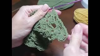 Квадратный мотив#1.Часть 3-итог. Крючок, хендмейд.Crochet Square Motif Tutorial Beginners #knitting