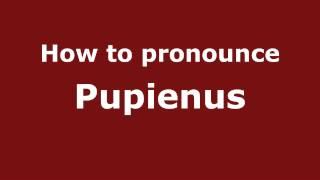 How to Pronounce Pupienus - PronounceNames.com