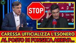 Caressa ufficializza l'esonero di Fonseca: Al suo posto scelto Conceicao! Milan Roma 1-1