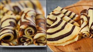 CHOCOLATE SWIRL PANCAKE RECIPE | VANILLA CHOCOLATE CREPE | WITHOUT OVEN | EASY PANCAKE RECIPE