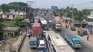 Incredible traffic jam in Chattogram  highway road.