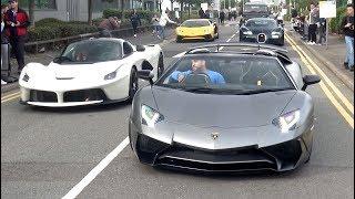 London Supercar INSANITY at Cars and Coffee - IPE Aventador, Singer Drift, 12 Zondas, C63 Burnout