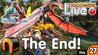 ARK Crystal Isles ALPHA BOSS FIGHT LIVE & THE END! Live Day 27! #crystalisles