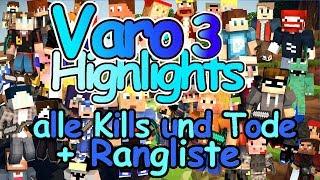 Minecraft Varo 3 Highlights - alle Kills und Tode + Rangliste