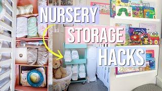 NURSERY ORGANIZATION IDEAS | BOOK, DIAPERS, CLOTHES, & MORE! SMALL NURSERY IDEAS | NIA NICOLE