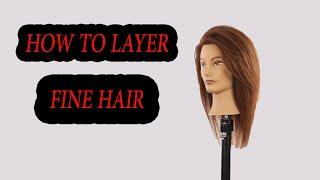 How to cut medium layers for fine hair step by step,tutorial #layers#finehair#howto