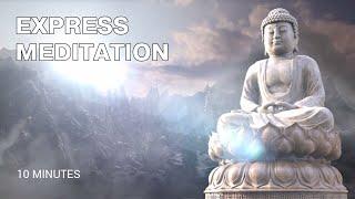 Express Meditation | Tibetan Drums | Flute Sounds | White Buddha | Mantra