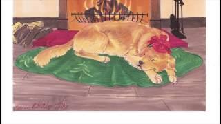 Golden Retriever Christmas Card | Copic Coloring | Art By Karen E. Haley