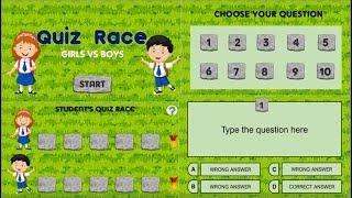 Student's Quiz Race Game in PowerPoint | Editable Template