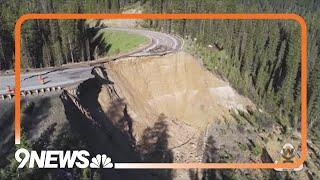 Large chunk of Teton Pass road collapses in Wyoming