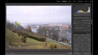 Работа в Lightroom. Выравниваем заваленный горизонт. Инструмент Straigthen Tool.