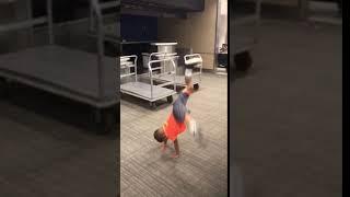 Javie Lents jr cartwheel in airport 2018