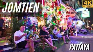 [4K] Jomtien beach Christmas walk. Pattaya 2024. Thailand walking tour