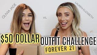 FOREVER 21 $50 OUTFIT CHALLENGE ft OLIVIA JADE! | Lauren Elizabeth