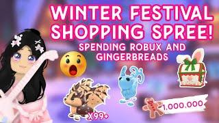 MASSIVE Winter festival Shopping Spree!!️| Spending 1,000,000 gingerbreads and robux!! #adoptme