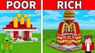 JJ and MIkey: POOR vs RICH MCDONALDS Battle in Minecraft - Maizen